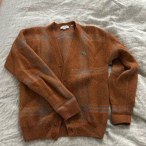 Lacoste Tartan Pattern wool Cardigan